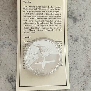 Silver Collectors Coin. Celebrating the 100th Anniversary of Flight.